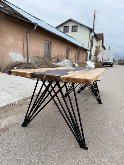 Трапезна маса със смола от топола  200/90/75 см