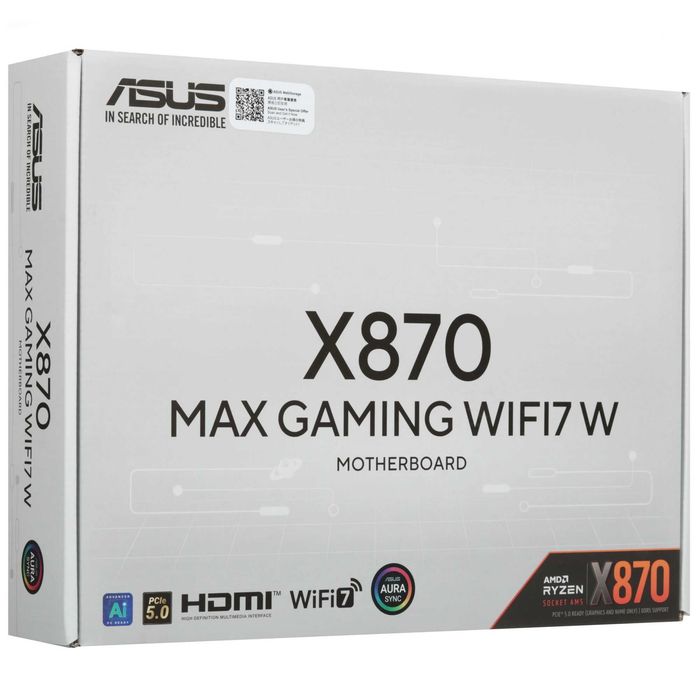 - Материнская плата MB Asus AMD AM5 X870 Max Gaming WiFi7 W DDR5