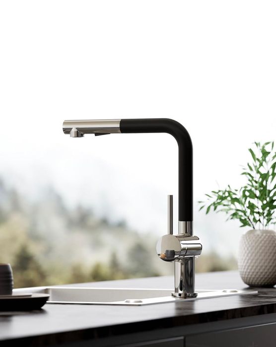 Нов CECIPA кухненски смесител Black-Chrome | 360° | Изтеглящ душ