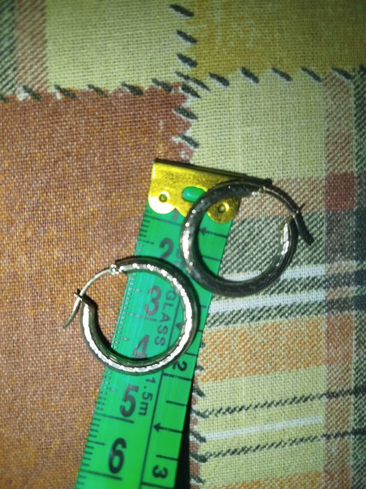 Серебряные серьги кольца, рифлёные