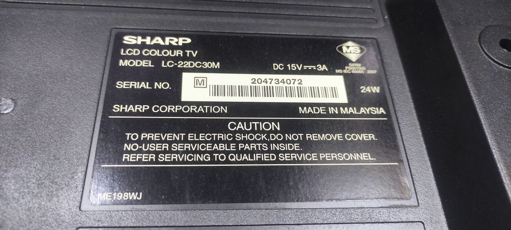 Срочно продам телевизор ( монитор ПК) SHARP  22 в отличном состоянии
