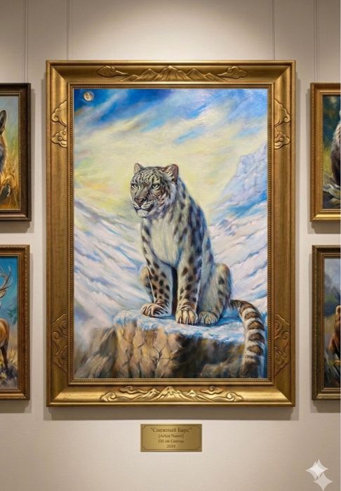 Картина масло холст Барс «Хозяин гор» размер 130 на 90