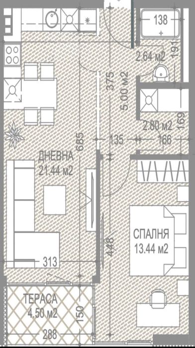 ДВУСТАЕН АПАРТАМЕНТ до магазин ФАНТАСТИКО на Симеоновско шосе