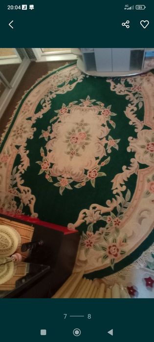 Ковер шерстяной,овальный