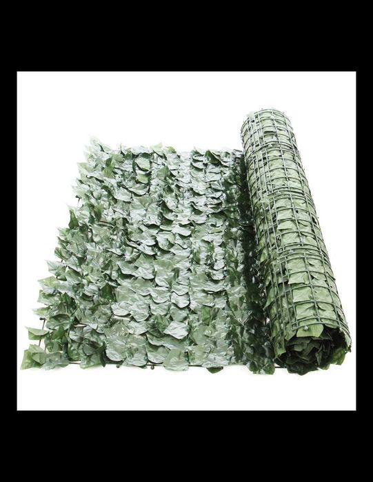 Gard rulou artificial verde cu frunze iedera 300x100cm protectie vant/ soare