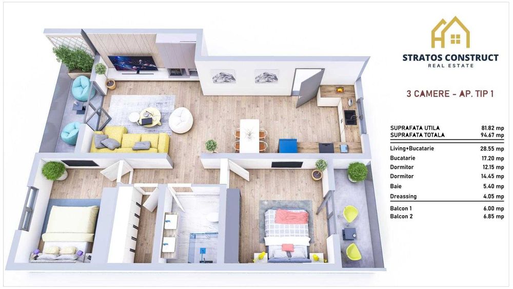 Apartamente noi de vânzare în Blaj, Cartier Chereteu – Stratos Construct SRL