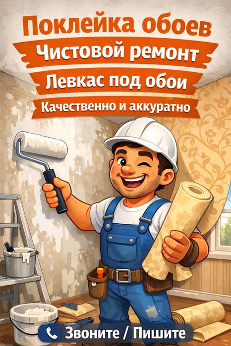 поклейка обоев | обои жабыстырамын