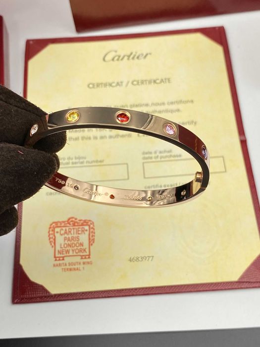 Brățară Cartier LOVE 19 aur roz 750 cu 10 diamante