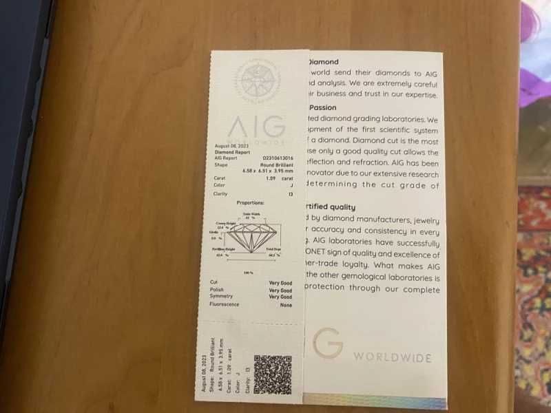 Vand diamant natural 1,09 k