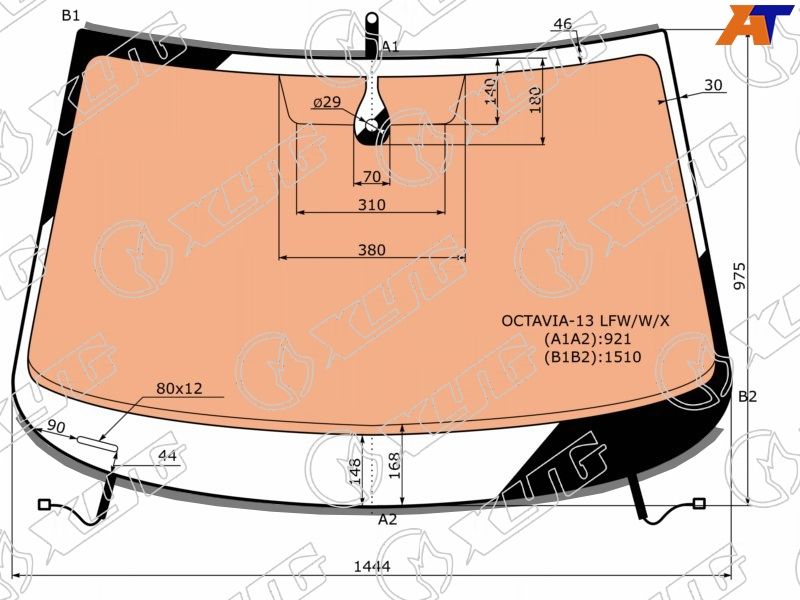 Стекло лобовое Skoda Octavia