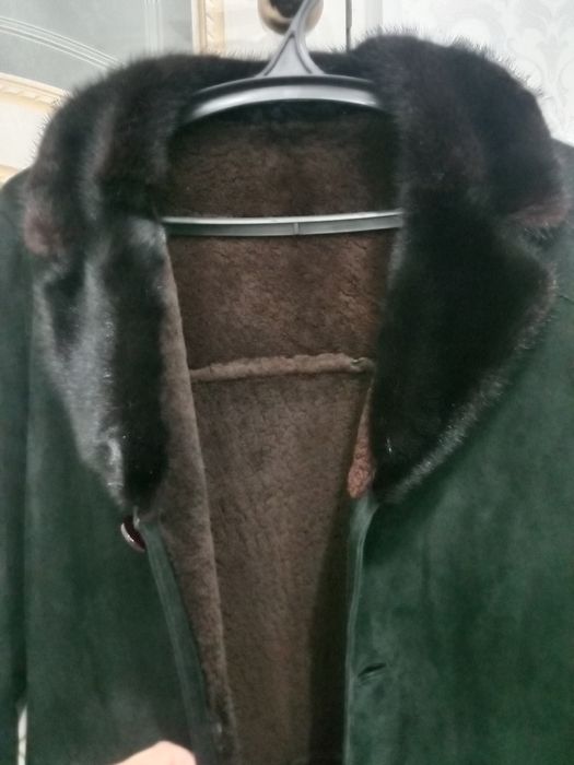 мужская приталенная дубленка