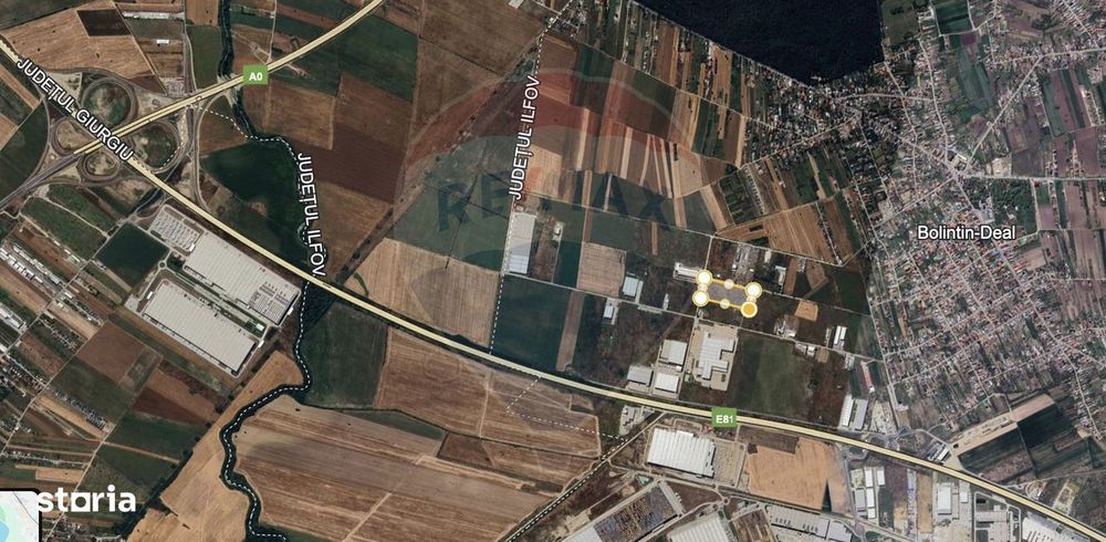 Teren Industrial 3ha/ Autostrada A2 Km 23/Dubla deschidere