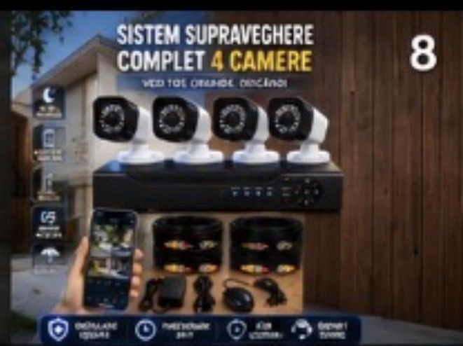 Vindem si Montam Camere Supraveghere Video KIT Complet 4/8/12 CAMERE