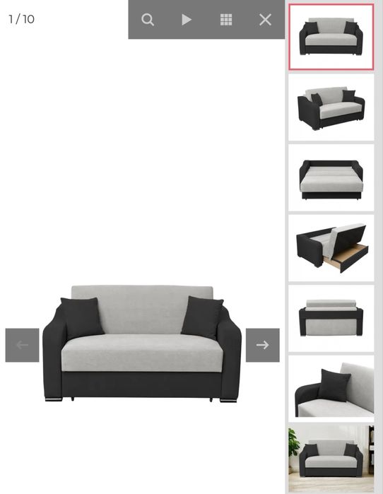 Pat fotoliu 2 persoane gri