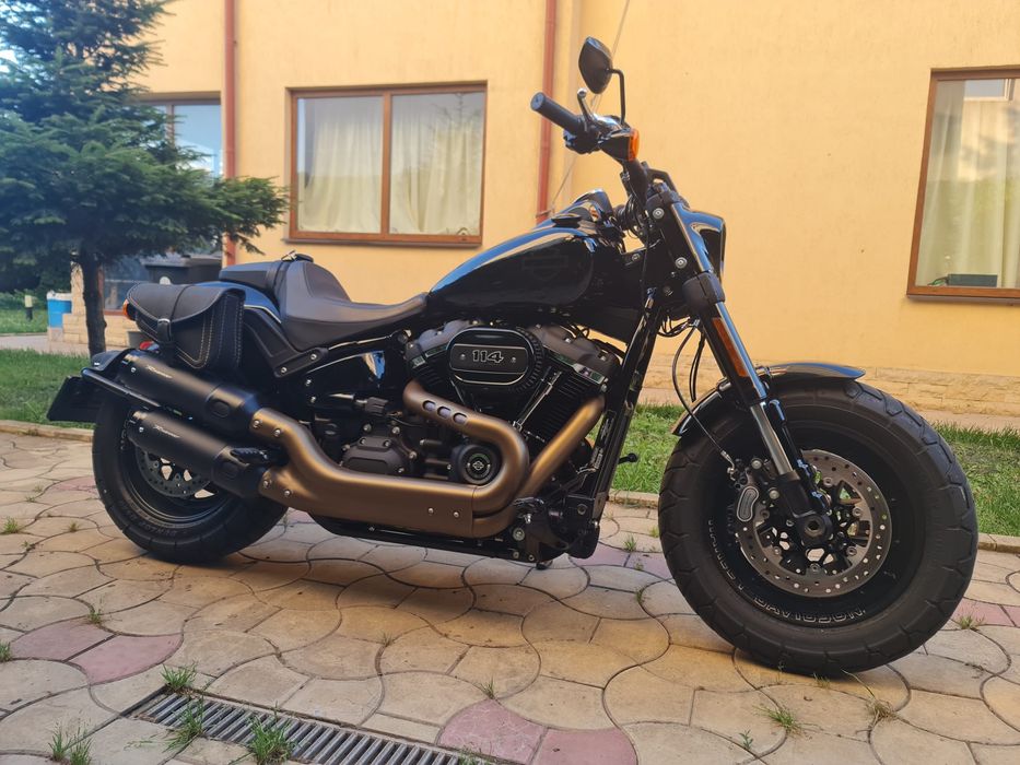 Harley Davidson Fat Bob 114 power cruiser.