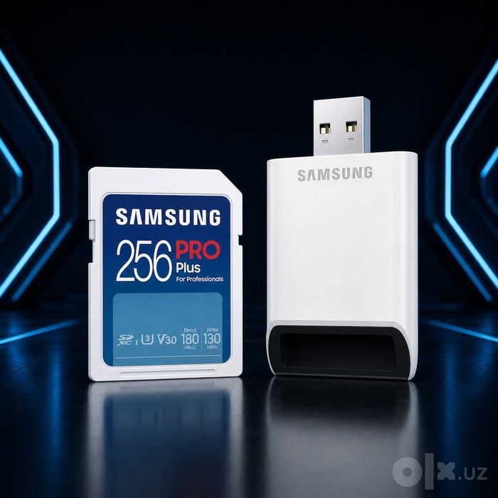 Samsung PRO Plus 256 ГБ SDXC U3 V30 + USB-ридер 180/130