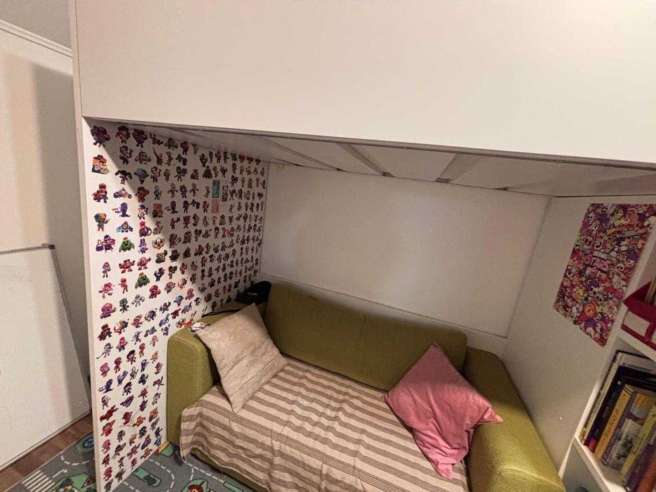 Pat supraetajat IKEA Smastad (bleu) + saltea inclusa