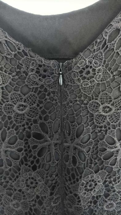 Черна лятна дантелена рокля, размер М