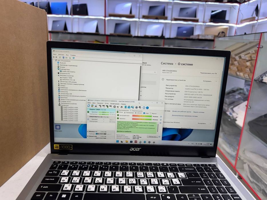 acer intel core i3-13 avlod ddr5 8 gb operativka hamda FHD IPS ekran