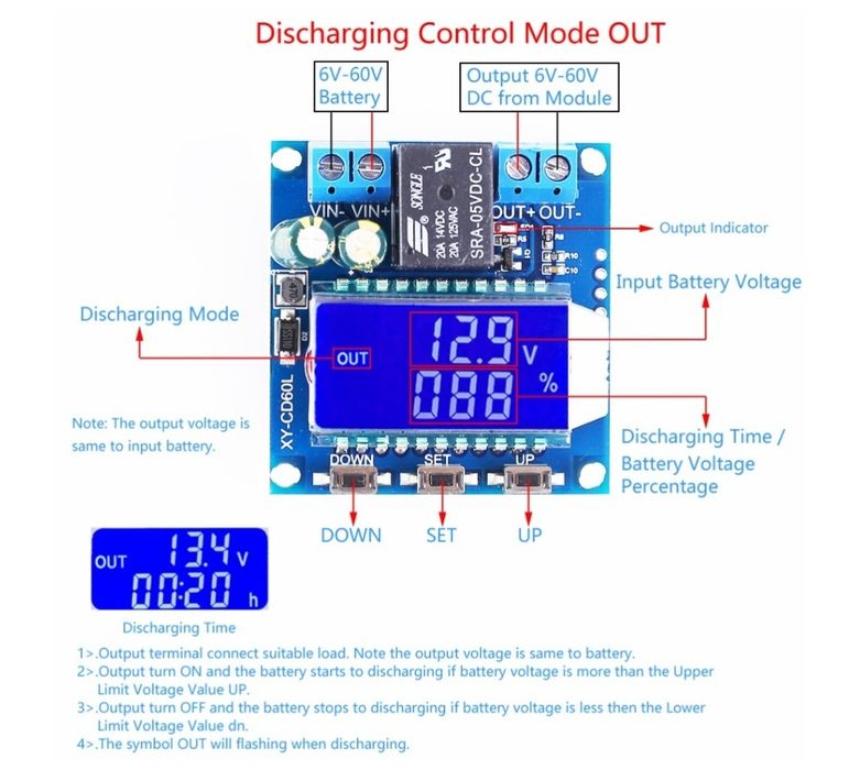 Electronica modul controller  XY-CD60L pentru baterii
