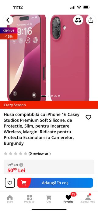 de vanzare husa iphone 16 soft silicone slim