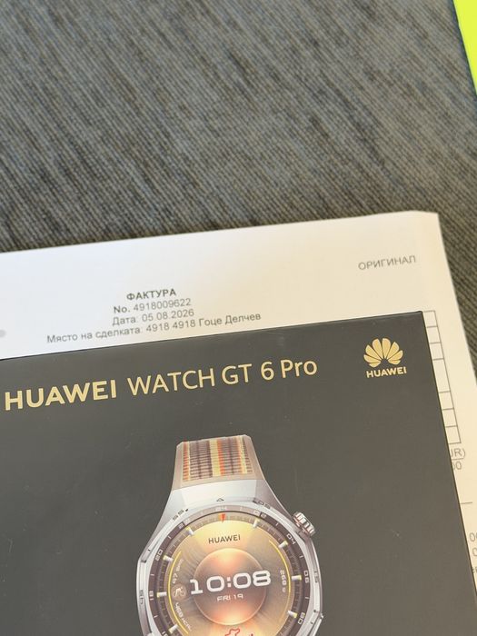ЗАПЕЧАТАН 46mm Huawei watch GT 6 Pro Гаранция Yettel 2028г. Black GT6
