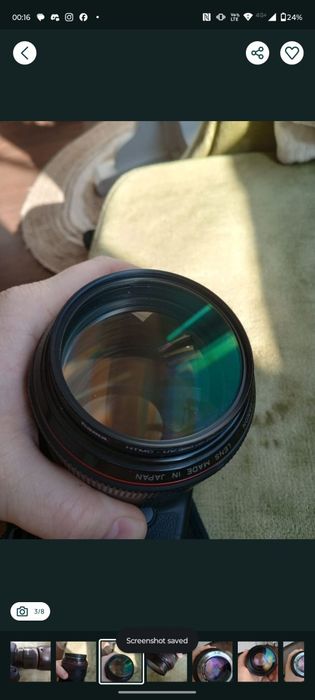 Canon 85mm f1.2 usm prima generatie.