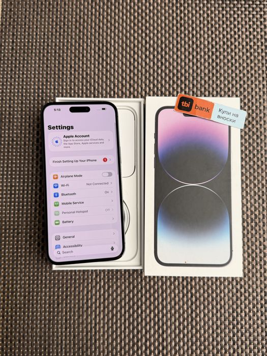 Като нов*Iphone 14 Pro Max*ЛИЗИНГ  17€/м 128GB айфон 14 про макс Space gray