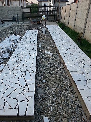 Marmură spartă, placi poligonale, mozaic venețian