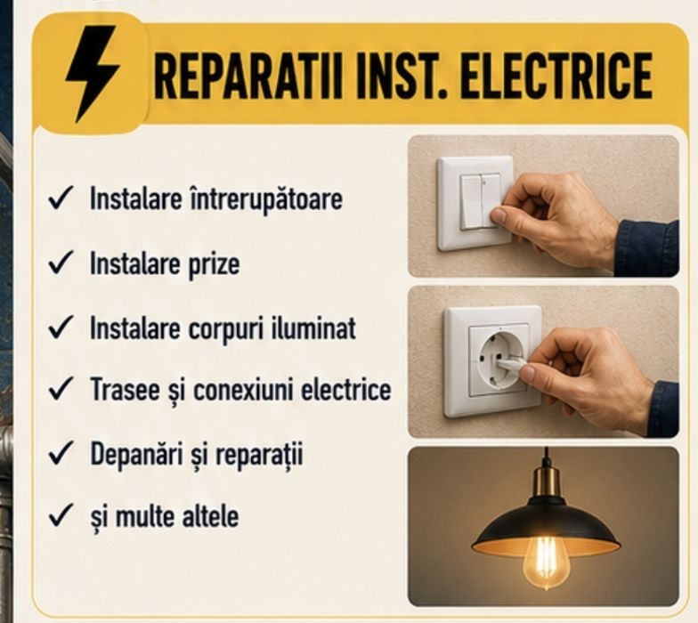 Reparatii sanitare, instalatii electrice, mentenanta si montaj AC