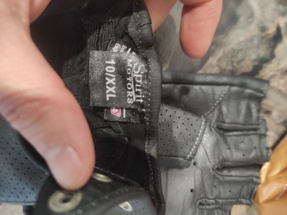 Mănuși moto piele fără degete polo XXL