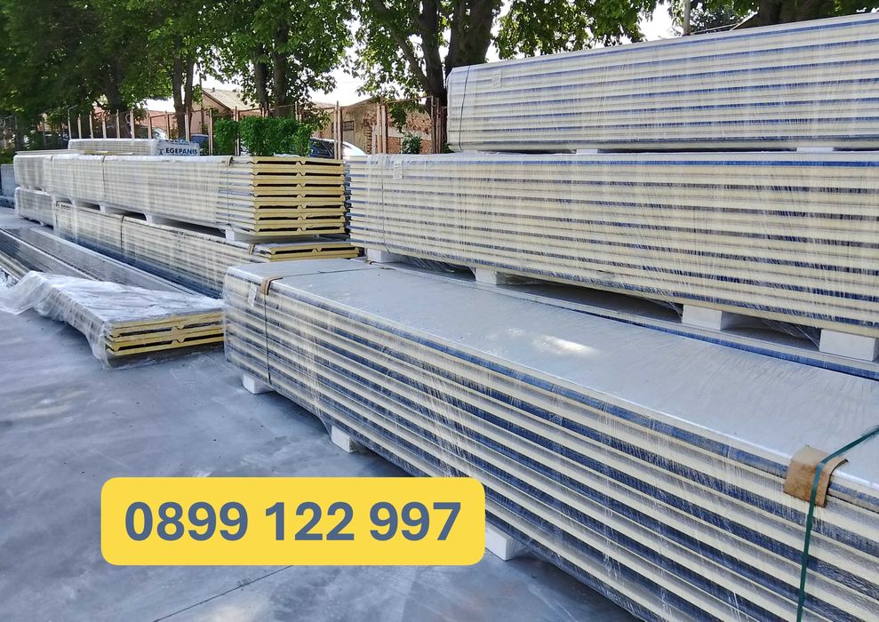 Сандвич панели / Термо панели на склад, покрив, 3 гофри, 4см, Антрацит