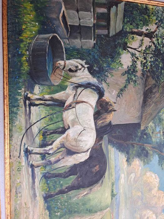 tablou pictura pe pfl 80/59 cm semnat Raymond Riga