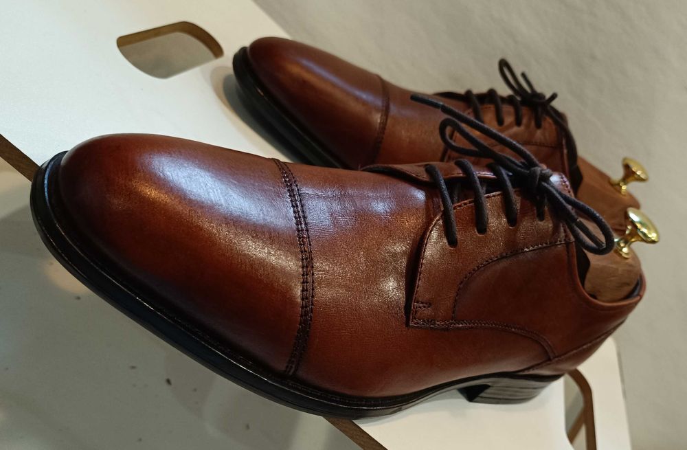 Pantofi derby 42 cap toe premiun John Westbury piele naturala moale