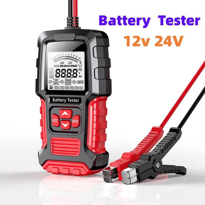 FOXSUR 12V/24V Професионален Цифров тестер за автомобилни акумулатори