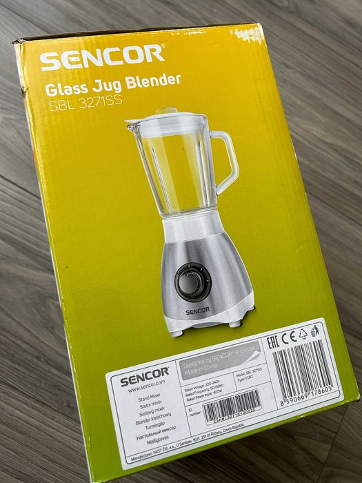 Blender sticla Sencor SBL3271SS + rasnita, 2+1 viteze, 0.8L, 400W, NOU