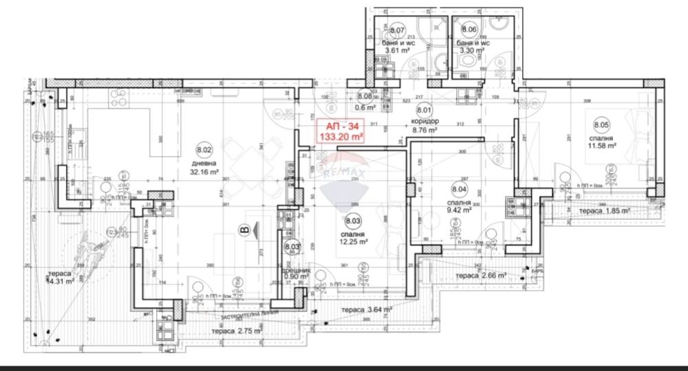 Апартамент с три спални за продажба, до УМБАЛ "СВ. Марина" гр.Варна,