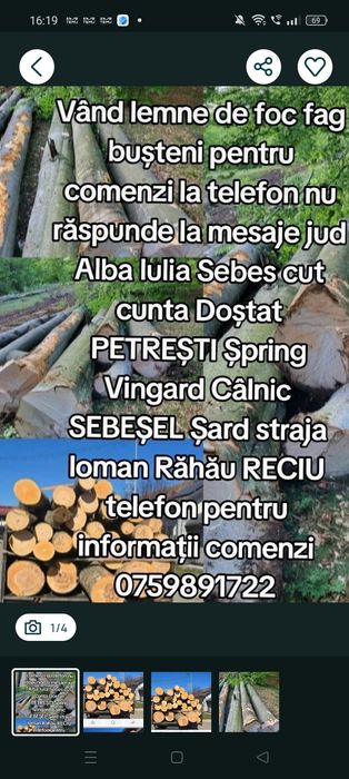 Vând lemn de foc pentru foc