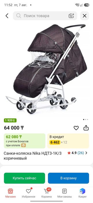 Зимний коляска 3в1