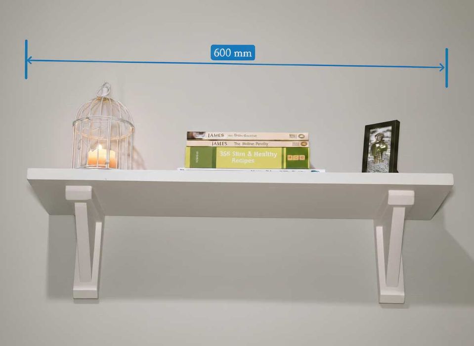 Etajera suspendata Haven Midi-lemn brad, design scandinav, 60 x 16 cm