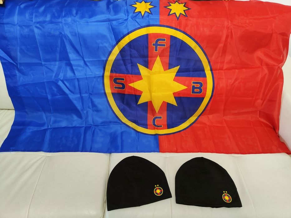 Set Steag FCSB + Căciulă FCSB