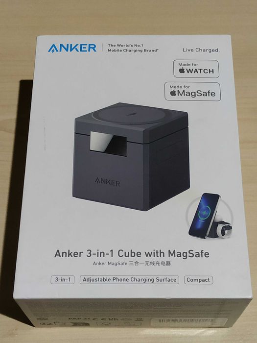 Încărcător iPhone Anker 3 in 1 Cube with MagSafe Apple Watch Airpods