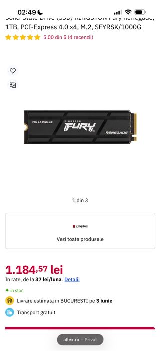 Vand SSD 1T Fury