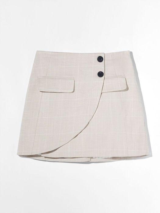 Бежевая юбка в клетку