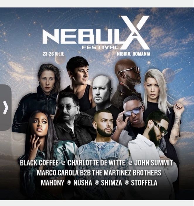 Doua bilete Nebula X 4 day acces general
