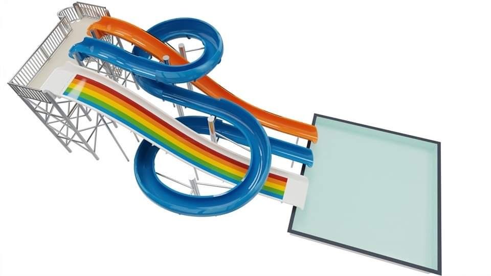 Сув слайдлари хар хил размера ва фигураларда.