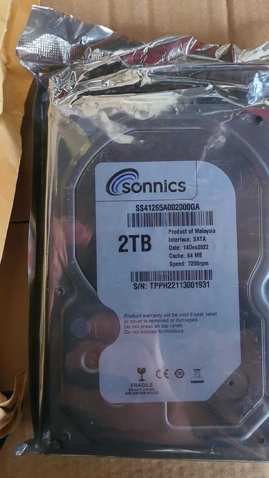 HARD DISK Intern  2TB, Sonnics ideal pc sau supraveghere video , nou