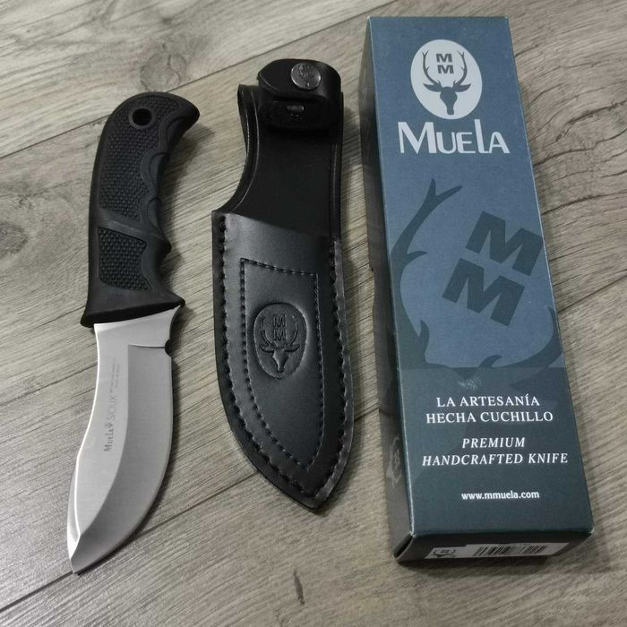 Ловен нож за дране MUELA SIOUX-10G ИСПАНИЯ с кания от естествена кожа