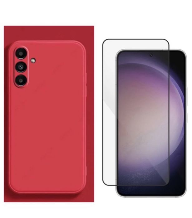 Husa Silicon Slim Catifea +Folie Sticla 9D Samsung A32/A33/A34/A35/A36/A37