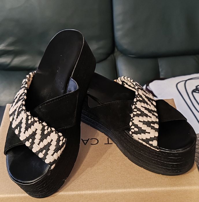 Sandale platforma piele mar. 40